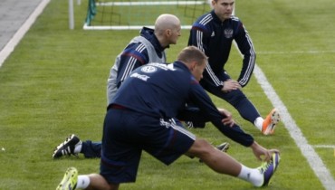 Российские футболисты провели первую тренировку в Краснодаре