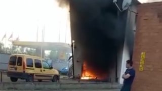 В Кропоткине произошёл пожар на СТО