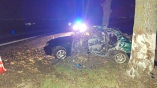 В Крымском районе водитель иномарки погиб, на огромной скорости врезавшись в дерево