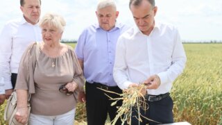 Вениамин Кондратьев осмотрел поля хозяйства «Юг Агротехника» в Ленинградском районе
