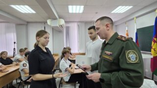 На Кубани прошло первое посвящение в кадеты 60 студентов Колледжа Краснодарского кооперативного института (филиала) РУК